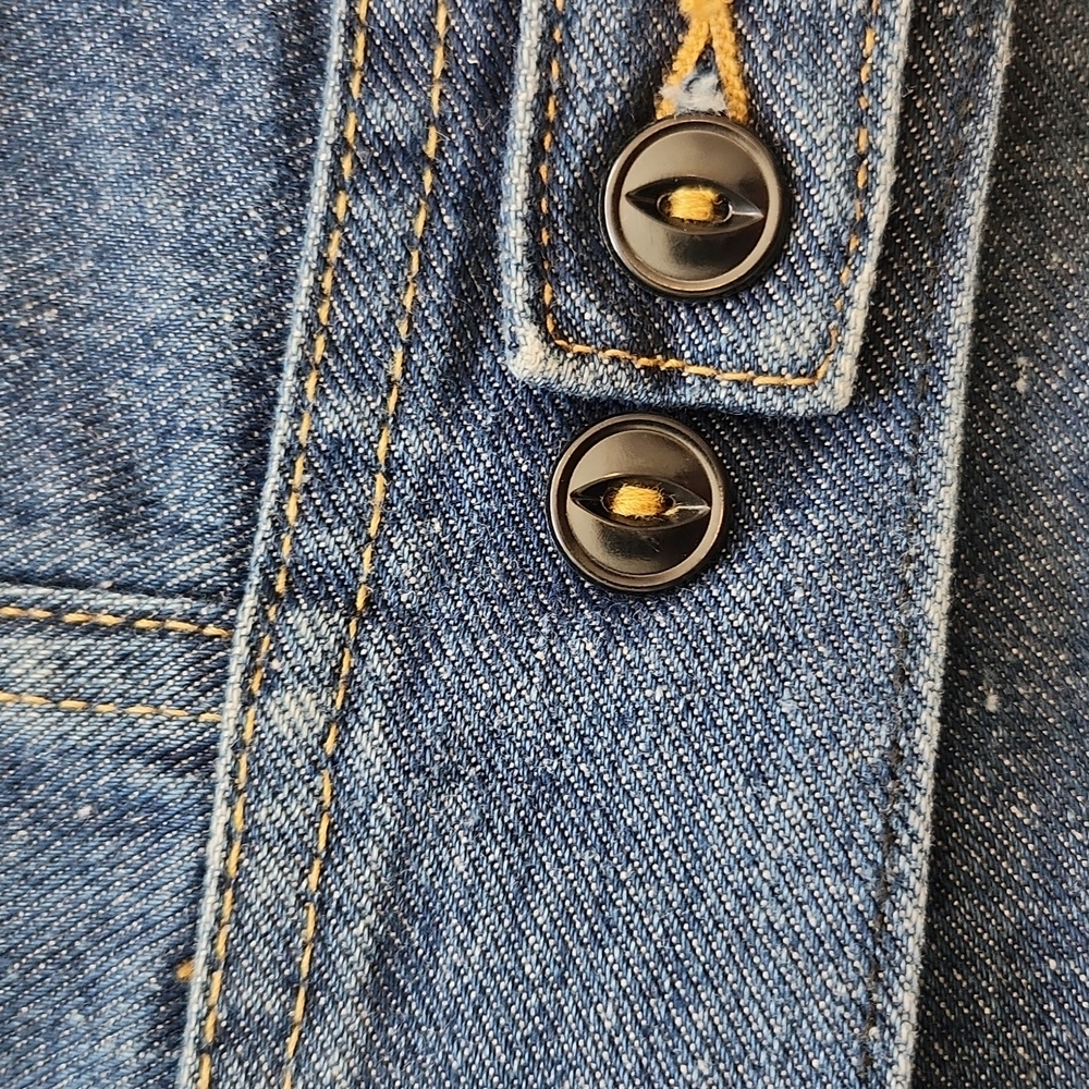 Vintage 1970s Lee‎ Sanfor Set Denim Jacket Patched - Picture 8 of 9